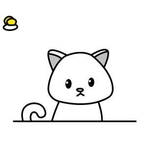 Illustration of a cat bored