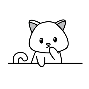 Illustration of a cat thinking
